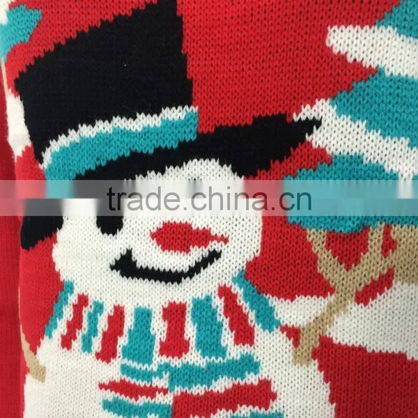Stock Women Christmas Longline Crewneck Red Knitwear Sweatshirt Knitted Top Long Sleeve Wholesale Bulk photo-5