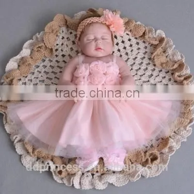 Baby Girls Birthday Dress Party Wedding Clothing Pink White Suspender Designer Dresses photo-5