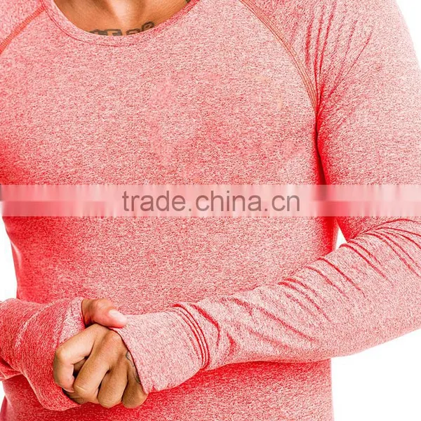 Compression Long Sleeve Gym t Shirt With Scoop Neck photo-4