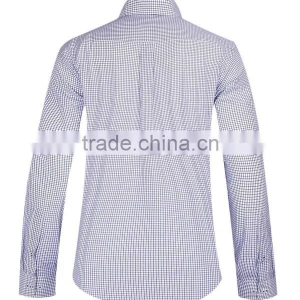 2017 Men's Long Sleeve Checked Casual Shirt Wholesale photo-3