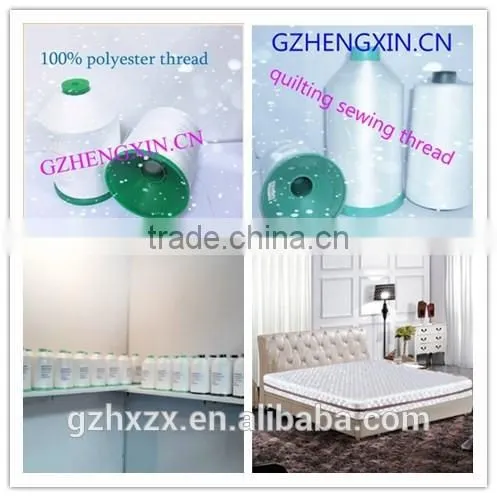 Raw White 150d/2 , 100% Polyester Quilting Sewing Thread for Making Mattress photo-4