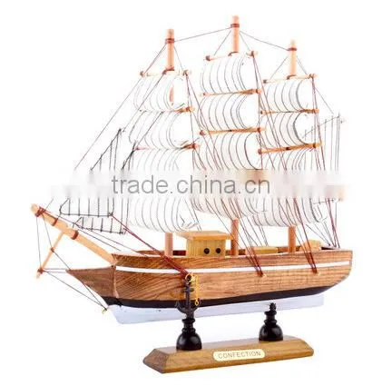 2pc Wooden Sailing Boat Ship Model Decor Collection 6 Tones photo-4