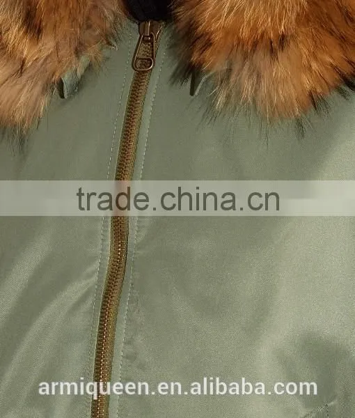 2017 Autumn& Winter Detachable Fur Trim Flight Jacket,Waterproof Custom Fur Bomber Jacktet For Unisex photo-4