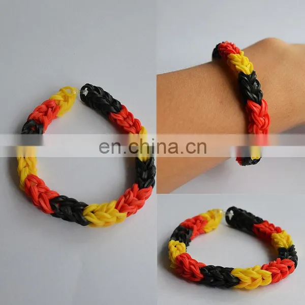 German Flag Color Elastic Rubber Band Bracelet RL-0100
