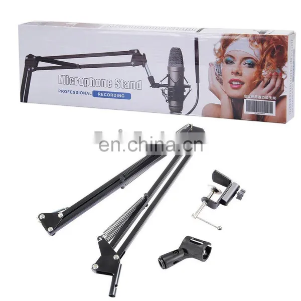 Professional Microphone Stand, Flodable Mic Stand Mic Arm Suspension Boom Scissor Arm Stand for Radio Broadcasting Studio photo-6