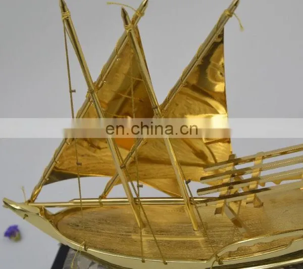 Miniature 3d Metal Ship Model Plated With Gold Leaf For Decoration Gifts Or Collection photo-3