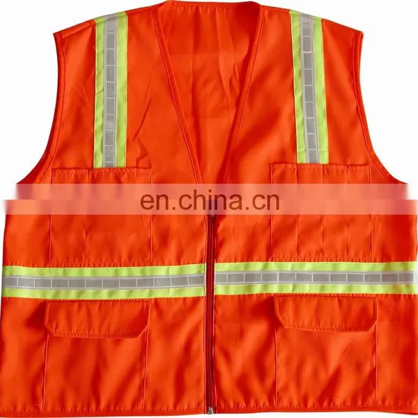 Hi Vis Safety Reflecting High Visibility Vest Fluo-yellow Reflective Vest Police Reflective Safety Vest EN20471 photo-3