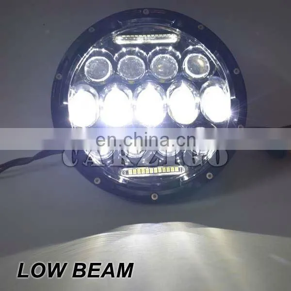 Czg-775 Assembly Conversion Kit Housing Black Projector 7 Inch 75w Led Round Headlight for Universal Cars for Harley Motorcycles photo-3