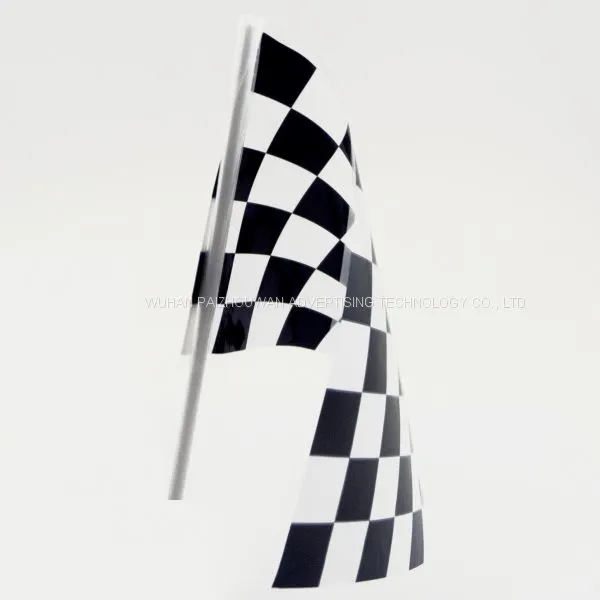 Factory Wholesale 3x5 Ft Black White Custom Checkered Race Hand Waving Flag photo-4