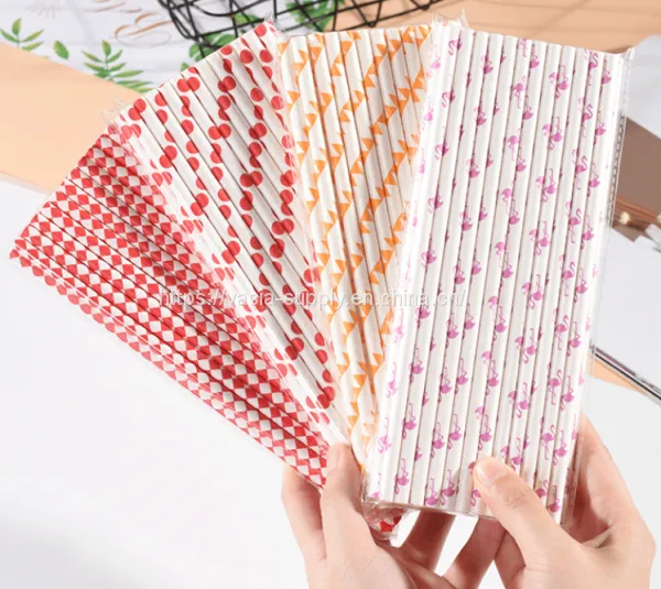s Paper Straws Fruit Pattern Drinking Straws Decorative Paper Straws Summer Party Drinking Straws for Hawaiian Birthday Wedding Party Decoration photo-2