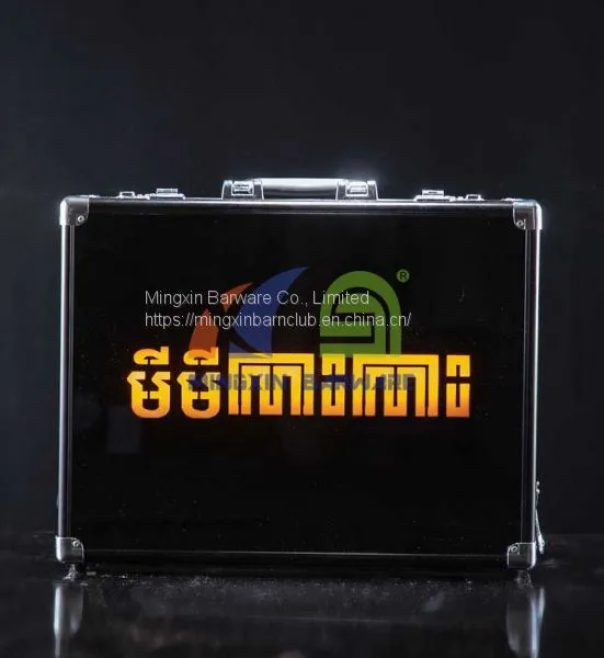 Three Bottle Champagne Case and Carrier With Infinity Mirror Custom LED Champagne