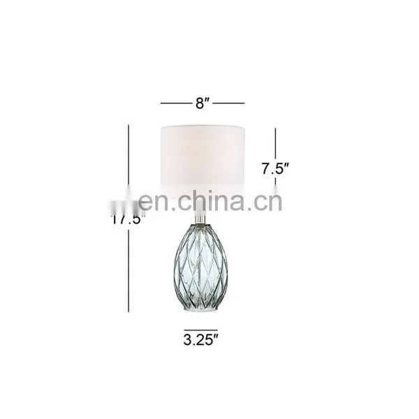 Nordic Sky Blue Elegant Modern Custom Restaurant Hotel Home Decor Cheap Glass Table Lamps With Logo photo-2