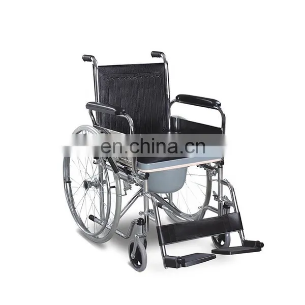 Disabled Equipment Healthcare Folding U Shaped Commode Seat Toilet Wheel Chair photo-2