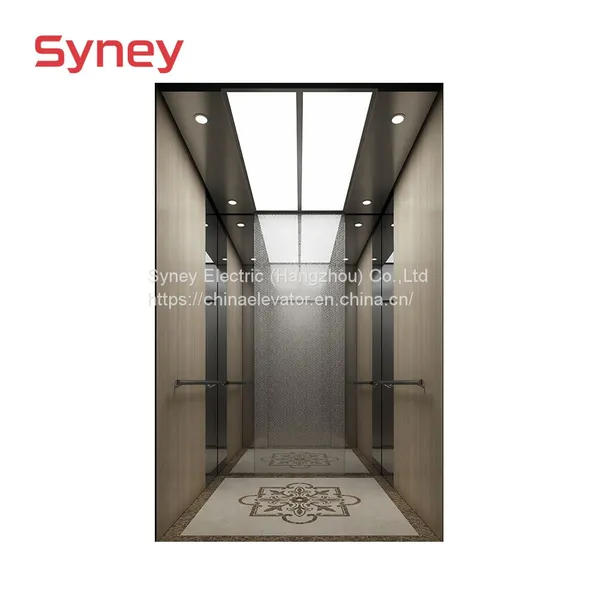 Wholesale Commercial Elevator Factory Luxury Mansions Golden Mirror Stainless Steel Home Lift Passenger Elevators With Safe Touchless Button photo-5