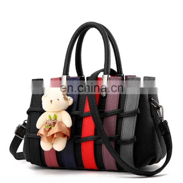 2021 Hot Selling Fashion, Colored Hand Bags Ladies Crossbody Purses Handbag Women With Free Bear/ photo-3