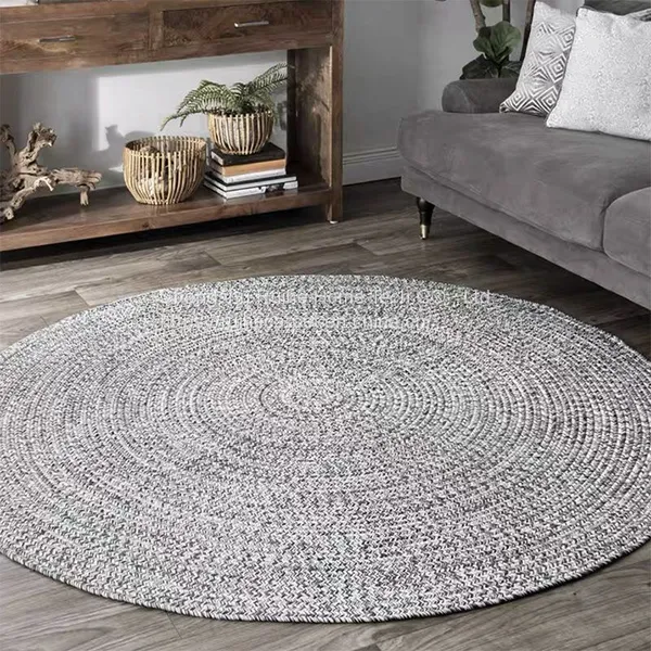 Round Shape Mixed Colours Polypropylene Braided Rug Home Carpet photo-5