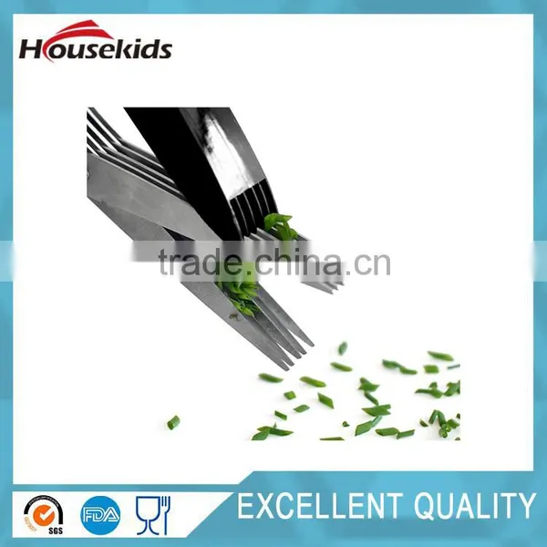 Herb Scissors with 5 Blades and Cover - Heavy Duty, Stainless Steel Kitchen Shears for Cutting Herbs