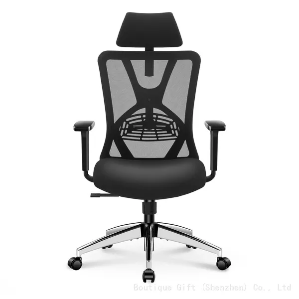 High Back Desk Chair With Adjustable Lumbar Support, Headrest & 3D Armrest - 130°Rocking Mesh Computer Chair