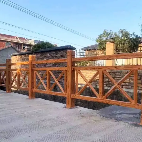Cement Imitation Wood Fence, Imitation Vine Ancient Wood Bark Concrete Railing, for Scenic Spots, Bridges, New Rural Areas, Rivers, Fishponds photo-3