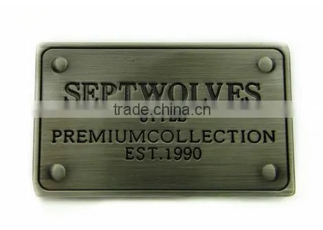 High Quality Engraved Metal Plate Garment Metal Labels for Jacket photo-3