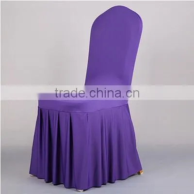 High Quality Gold Pleated Spandex Chair Cover for Banquet Decoration photo-3