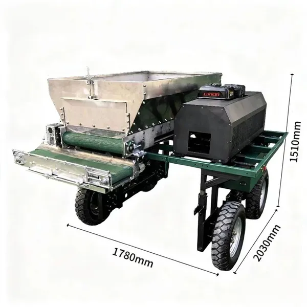 Targeted Feeding Remote Control Fertilizer Spreader Orchard Row Side Discharge Organic Manure Transporter photo-2
