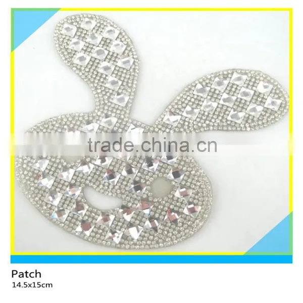 Hotfix Rhienstone Star Design Patch Clear Crystal Rhienstone Applique 7X7cm photo-2