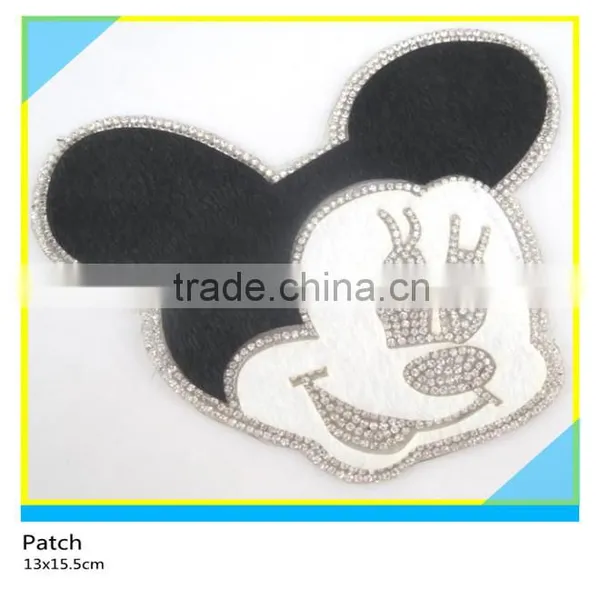 Heat Transfer Rhinestone Decals Dog Design Rhinestone Horse Hair Patch 15.5x16.5cm photo-2