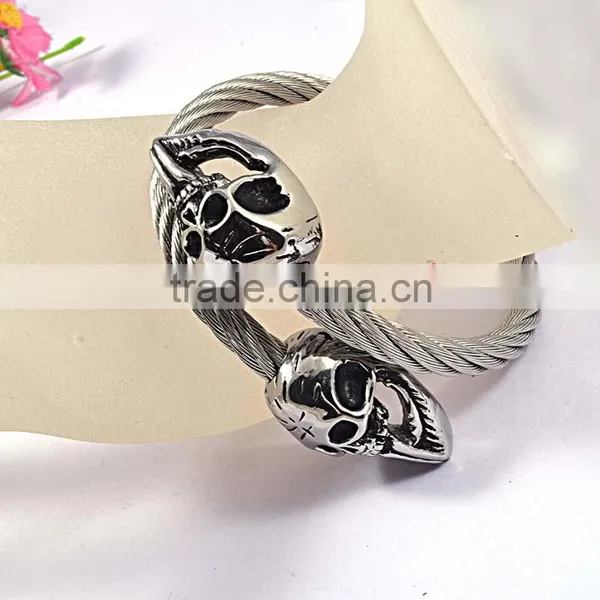 Fashion Bracelets 2016 Bangles Stainless Steel Skull Bracelet photo-4