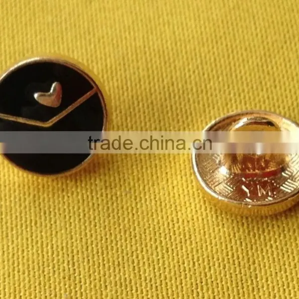New Arrive Black Color Enamelled Fancy Metal Shank Button -- M1877 photo-3