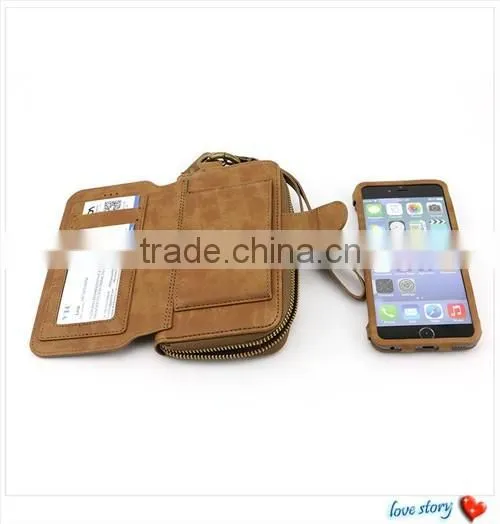 Wallet Style Leather Phone Case With Card Slots For Iphone 6 Plus photo-4