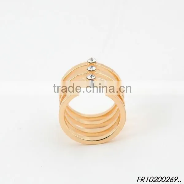 Four Layers Crystal Ring Four Level Rhinestones Ring photo-3