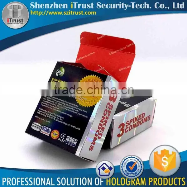 Wholesale Cheap 3D Holographic UV Offset Printed Condom Packing Box