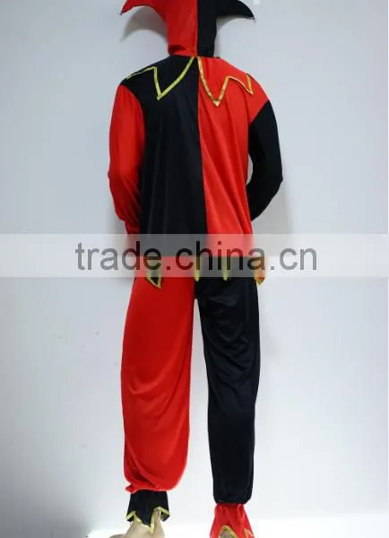 Fashion Scary Court Jester Dress Men Halloween Clothes Costume photo-3