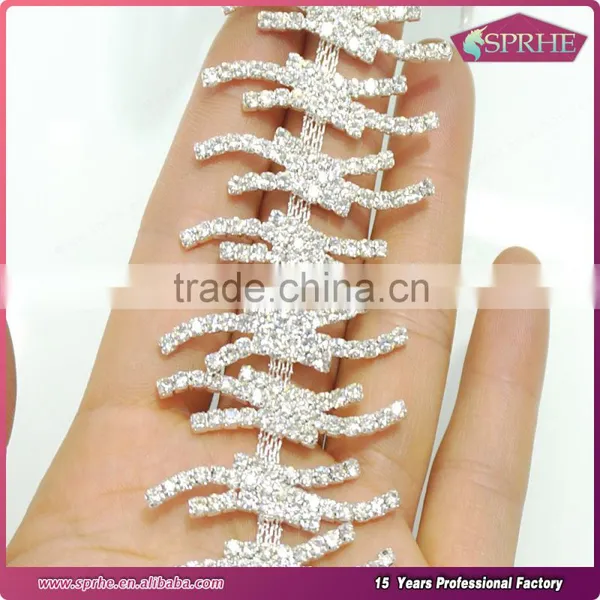 High Quality Rhinestone Head Piece Chain Diamante Cup Chain photo-5