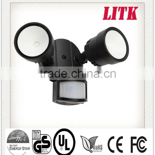 Secure Home 240-Degree 2-Head Dual Detection Zone LED Motion-Activated Flood Light with Timer