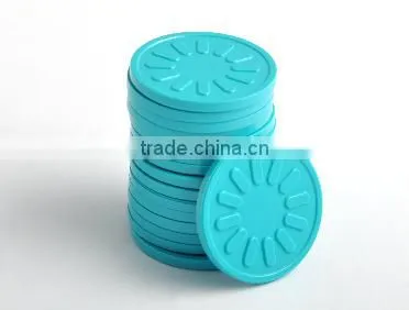 Embossed Plastic Token Coins in Stock - Aqua - Sun