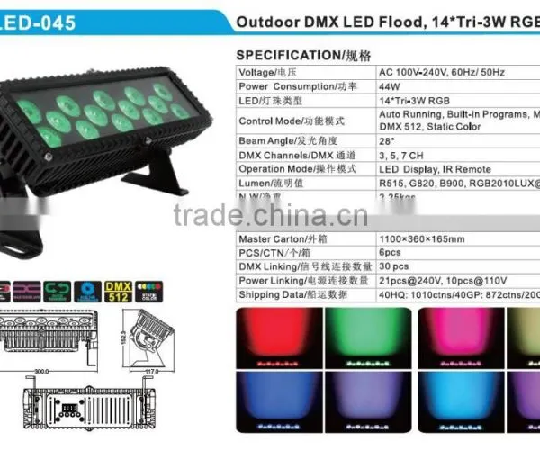 Top Quality Outdoor 40*4in1 10W RGBW 400W Flood Light LED photo-3