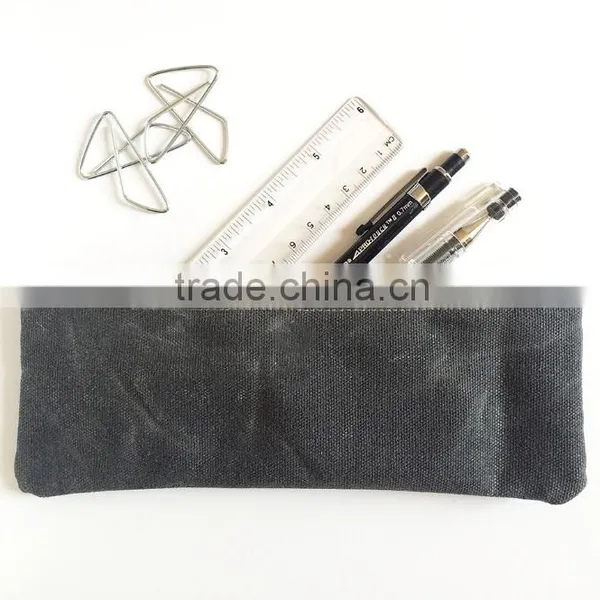 Custom High Quality Small Waxed Canvas Zipper Pouch photo-5