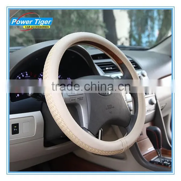 White Hand-knitted Car Steering Wheel Cover
