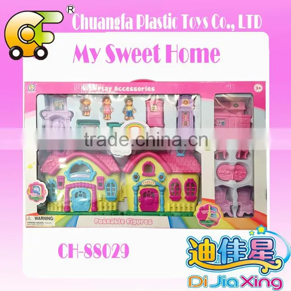 Kids Indoor Toys Happiness Villa Castle House With Furniture Dolls photo-6