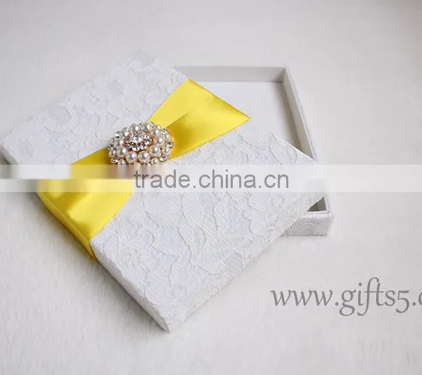 Luxury Handmade Wedding Invitation Card Box With Rhinestone photo-6