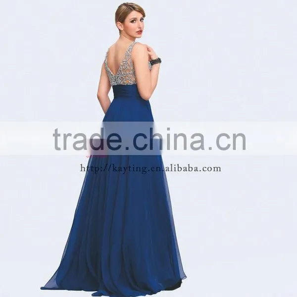 2014 Latest Design Sexy Shoulder v- Neck Prom Dress photo-4