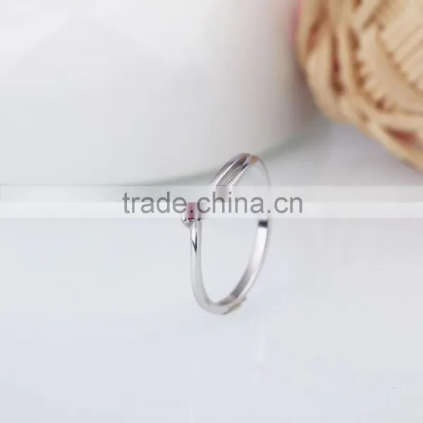 925 Sterling Silver Classic White and Pink Ring With Double Zircon photo-2
