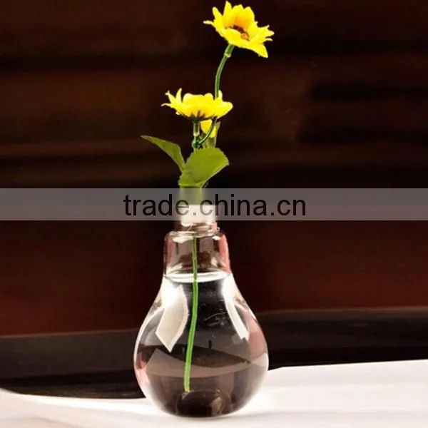 Lamp Bulb Shape Glass Vases for Home Decoration photo-2