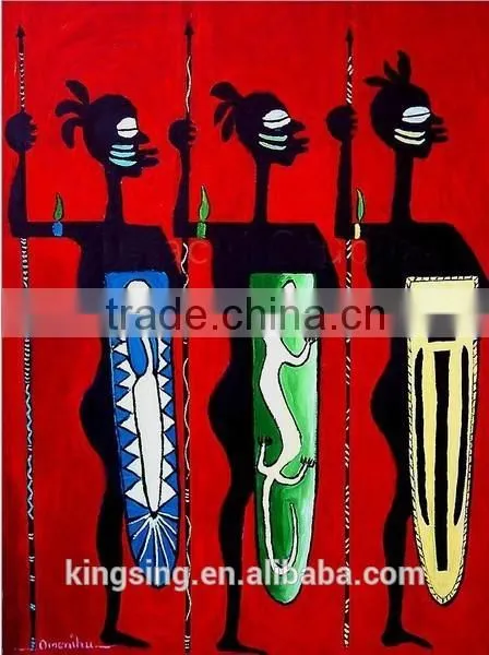 New Style Stretched African Portrait Girl Oil Canvas Painting 17677 photo-2