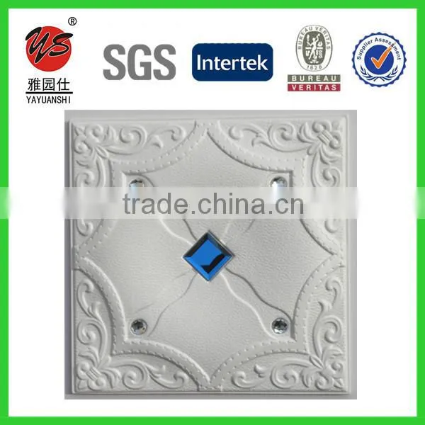 Home Decorative PU Faux 3D Leather Wall Panel 40x40cm photo-5