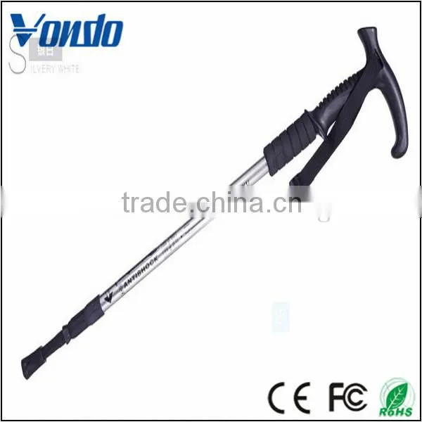 Hot Popular T Handle Alpenstock Mountaineering Three Sections Walking Sticks photo-2