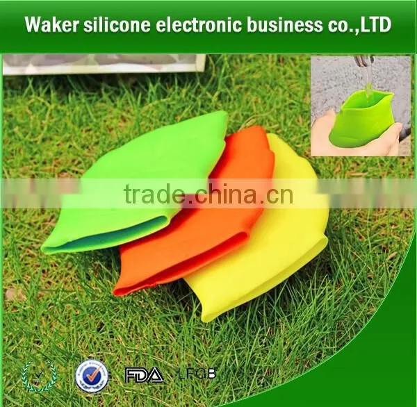 Silicone Drinking Cup/Fashion Leaf Shaped Silicone Pocket Cup,water Cup for Portecting Nature