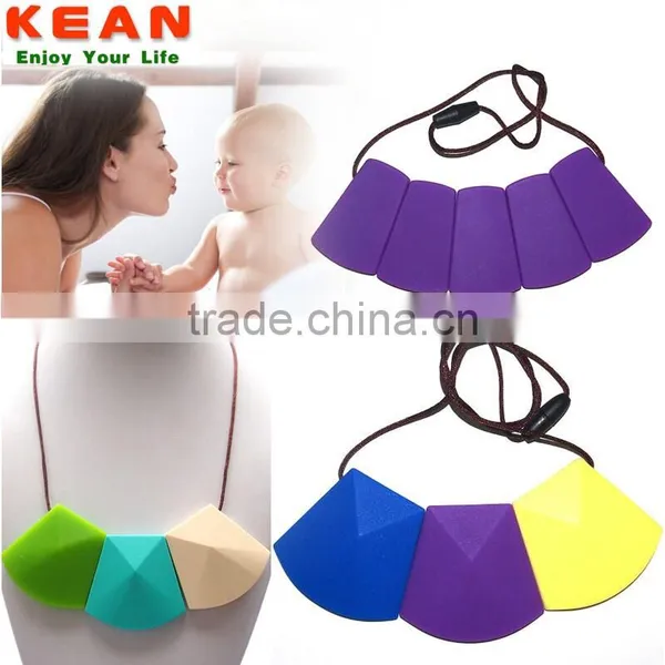 Silicone Teething Jewelry Mami Use Necklaces Have a Breakaway Clasp Silicone Bead Teething photo-4
